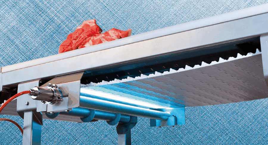 Sistema Steribelt de UV-Consulting para una desinfección segura en cintas transportadoras