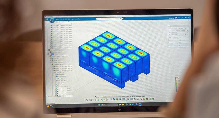 Simulación virtual avanzada con IA para optimizar el transporte de cargas paletizadas